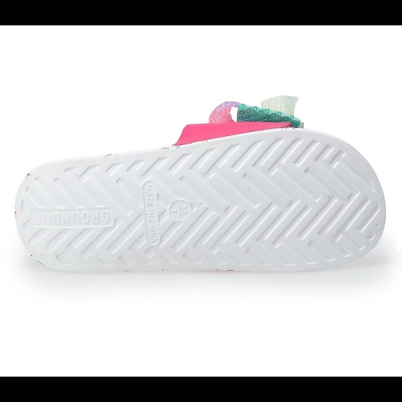 JoJo Siwa Glitter Bow Pink-Multicolor Slide Sandals Girls Kids - Picture 4 of 12